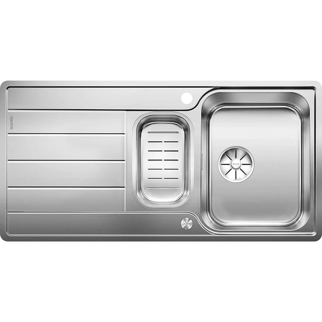 Einbauspüle 2D Classimo 6 s-if - Spüle mit Abtropffläche - Waschbecken reversibel, Edelstahl gebürstet - Blanco