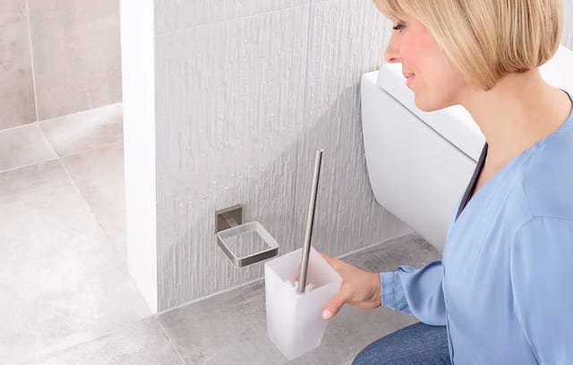 Tesa - WC-Bürstenhalter exxclusiv Edelstahloptik zum Kleben