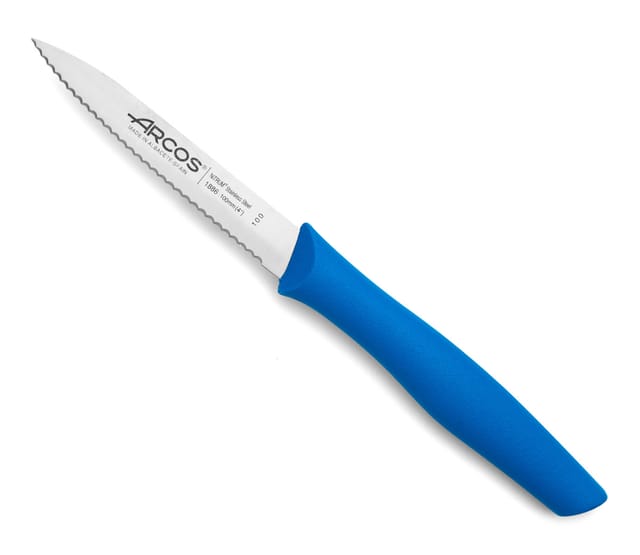Messer Mondador Arcos Nova 188613 Edelstahl Nitrum und Polypropylen mango, blau 10 cm Klinge im Displaykarton