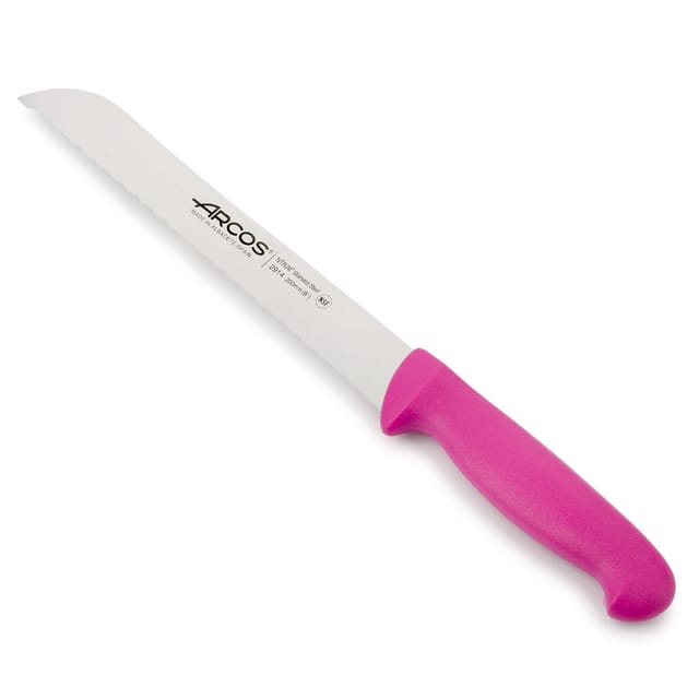 Brotmesser Arcos Farbe - Prof 291431 in Edelstahl Nitrum und mango ergonomische Polypropylen-Fuszienfarbe und 20 cm Klinge, Vitrine