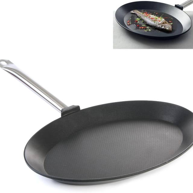Fischpfanne - oval Titanium Professional, 400x275x(H)35mm - Hendi
