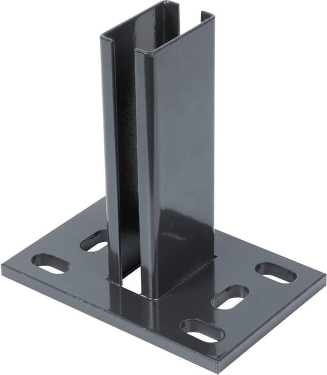 Alberts - Pfostenträger für Zaunpfosten Doppelstab-Gittermatten, anth., z.Aufschraub., 150x100