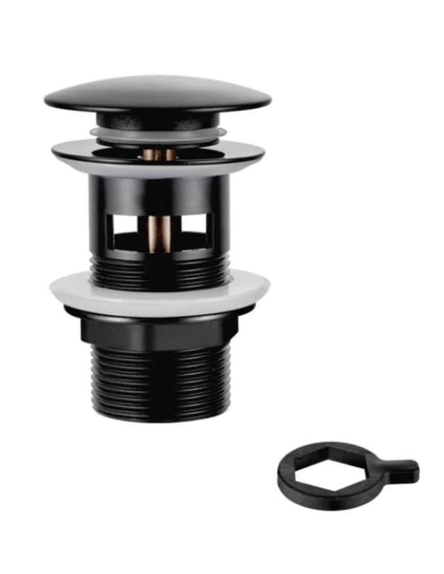 Fplus - Schwarzes Click-Clac-Ventil für ibergrif M20502B Waschbecken