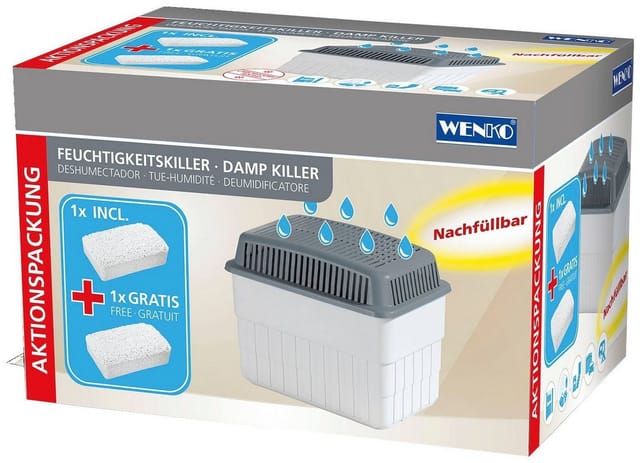 Großer Feuchtigkeitsabsorber mit Ersatzeinsatz, 2 x 1 kg