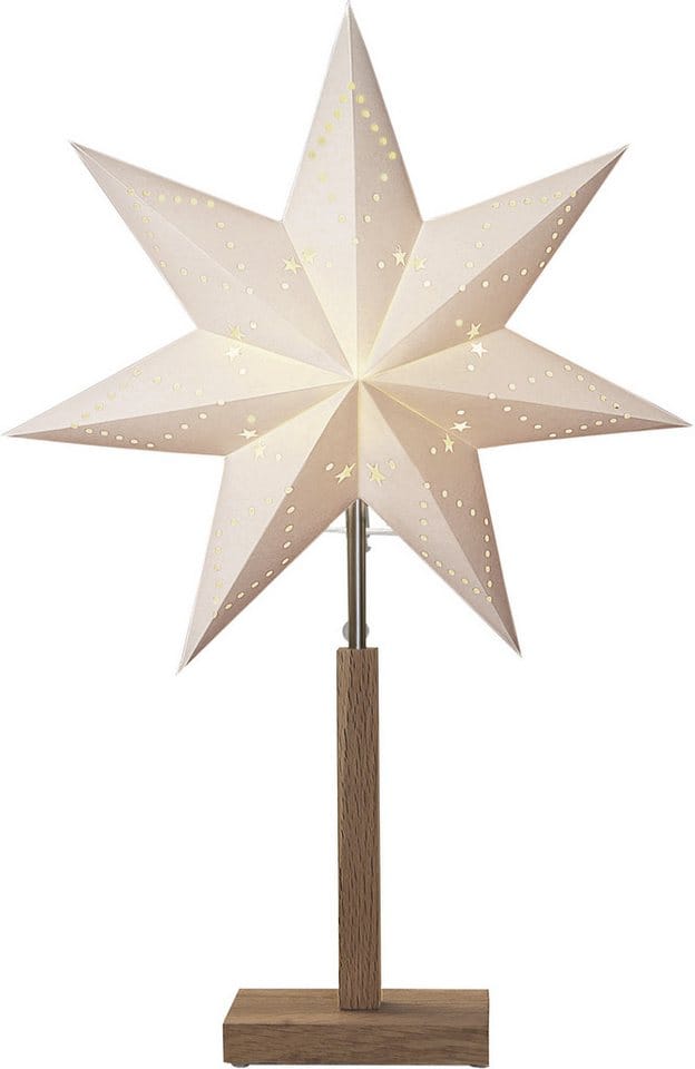 Standleuchter Stern Karo mini 55cm Ø34cm beige