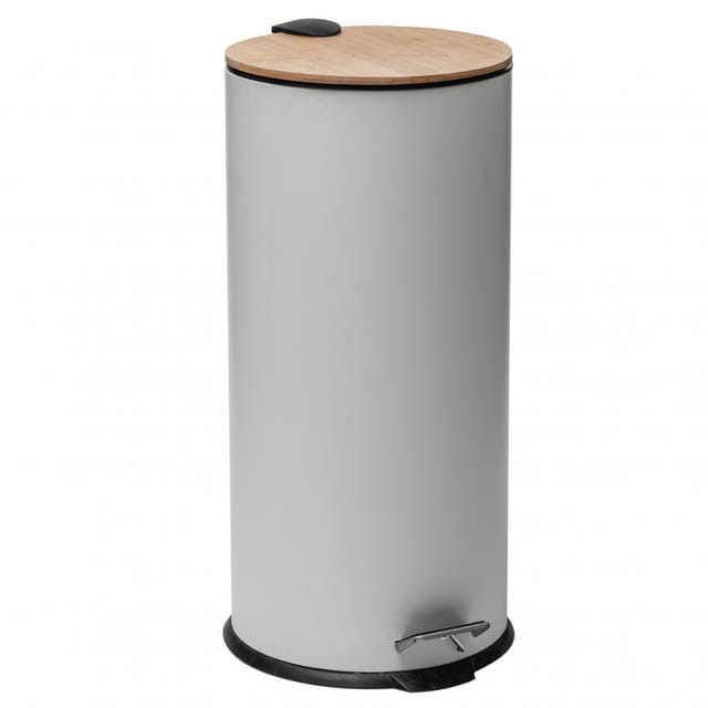 Atmosphera - Abfallbehälter bam modern 30 Liter Bambusdeckel atmosphärisch - weiß - Blanc