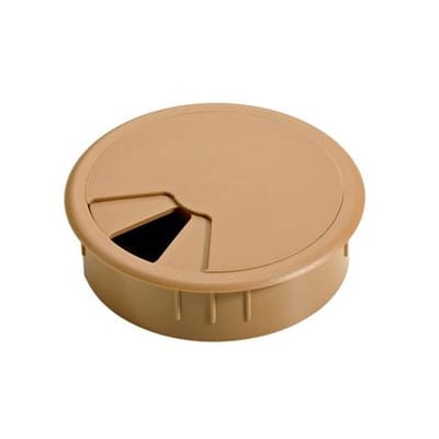 Hettich MB-Kabeldurchlass, 9131029, rund, Ø 80mm, H 23, 5mm, Kunststoff bucheoptik
