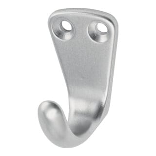 Hermeta - Handtuchhaken 0553 1 Haken Höhe 37 mm Aluminium silberfarbig eloxiert Ausladung 33 mm