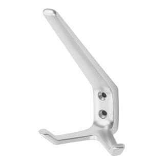 Hermeta - Huthaken 0032 zweifach Ausladung 89 mm Aluminium silberfarbig eloxiert Höhe 127 mm