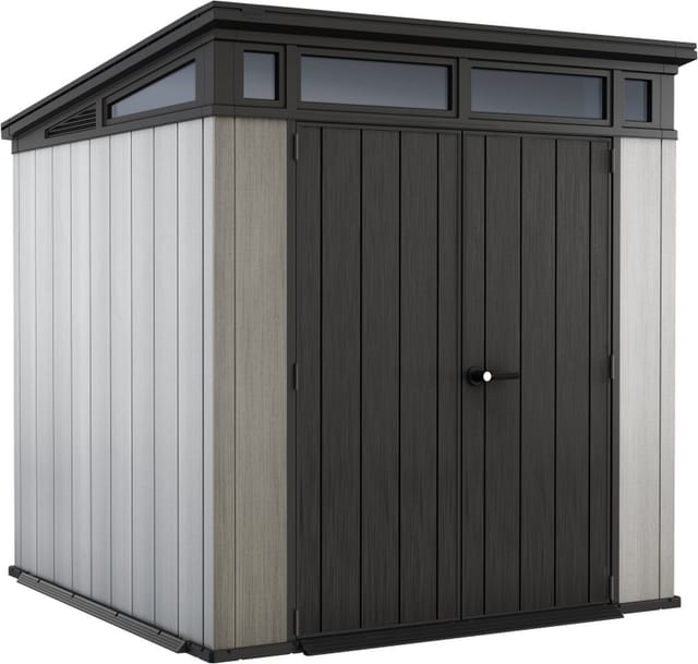 Artisan 77 Gartenhaus - 214x218x226cm - Pultdach - Kunststoff - Grau - holzähnliche Optik - 10 Jahre Herstellergarantie - Keter