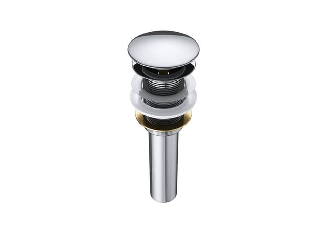 Sogood - doporro Ablaufgarnitur für Waschtisch Waschbecken Druckknopf Push Up Ventil PU01 - Silber