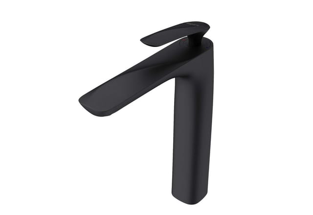 doporro Design Wasserhahn Bad Schwarz matt Waschtischarmatur für Waschbecken Waschbeckenarmatur Bad 28 cm hoch