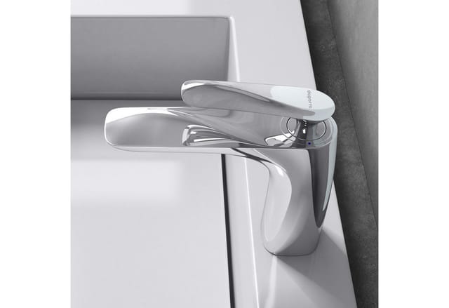Doporro - Design Wasserhahn Bad Silber Waschtischarmatur für Waschbecken Waschbeckenarmatur Bad 16,5 cm hoch - Silber
