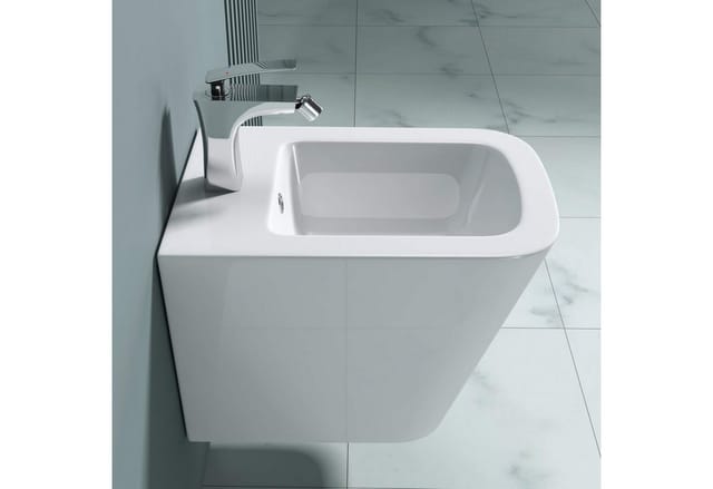 doporro WC-Bidet Düren112 Weiß 48,5x34,5x33cm aus Keramik Wand-Bidet mit Überlauf