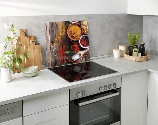 Motivplatte Gewürze, Abdeckplatte für Glaskeramik Kochfelder, Schneidbrett, Mehrfarbig, Gehärtetes Glas mehrfarbig - mehrfarbig - Wenko