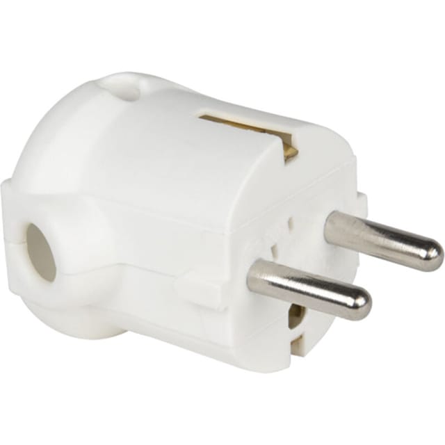 PCE Schutzkontaktstecker PP 2SL, seitlich, weiß
