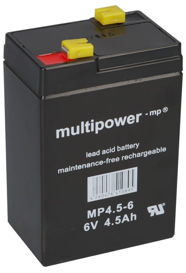 Blei-Akku MP4,5-6 Pb 6V 4,5Ah Faston 4,8 - Multipower
