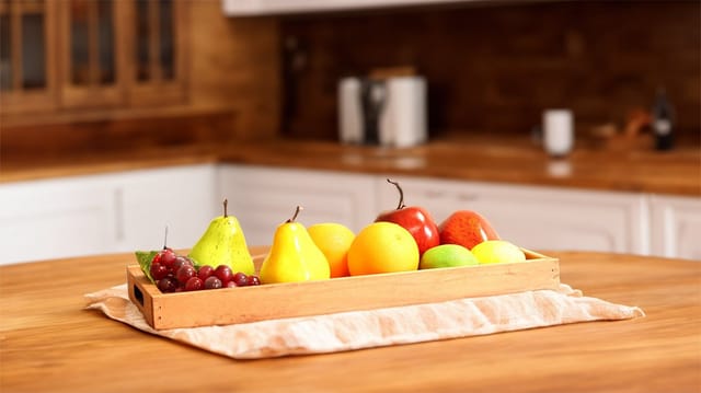 Deko Holztablett natur 2er Set - 50 / 45 cm - Holz Kerzenteller länglich - Tischdeko Dekotablett Servierplatte Dekoschale rechteckig Kerzen Brett