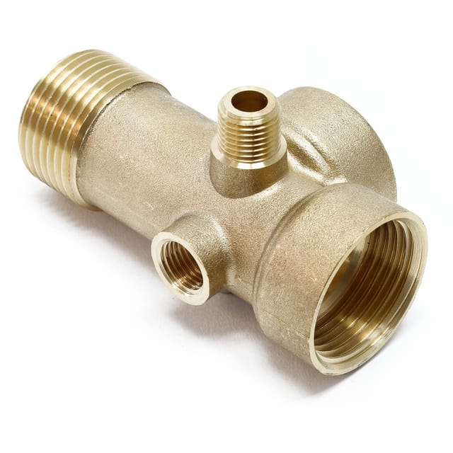 Wiltec - 5-Wege Verteiler Messing 2x 1' ig 1x 1' ag 1x 1/4' ig 1x 1/4' ag Anschluss für Hauswasserwerk, Pumpe und Membrankessel