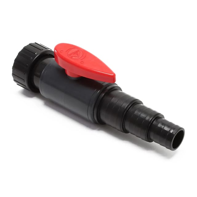 Sunsun - Ersatzteil für Druckteichfilter CPF-15000 Kugelhahn mit Schraubring Ø47 mm, Absperrhahn inkl. Schlauchstufentüllen für Teichdruckfilter