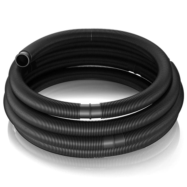 Wiltec Poolschlauch 12 m ⌀38 mm, Schwimmbadschlauch mit Muffen, Pumpenschlauch für Schwimmbecken, Saugschlauch, Solarschlauch
