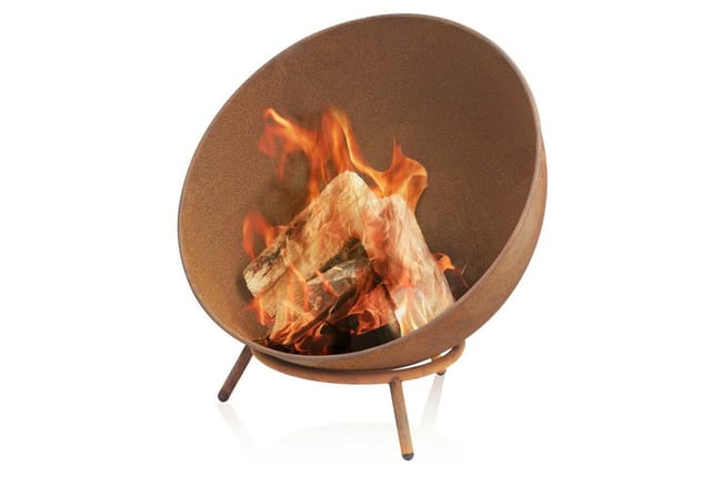 Feuerschale ø 60cm, Rostoptik, Kippbare Outdoor Feuerstelle mit 3 Beinen, 3-in-1 Feuerkugel - Bbq-toro