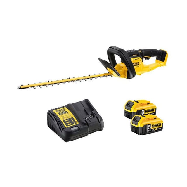 18V xr Li-Ion Akku-Heckenschere mit 55 cm langem Messer (2x5,0 Ah) Dewalt DCMHT563P2