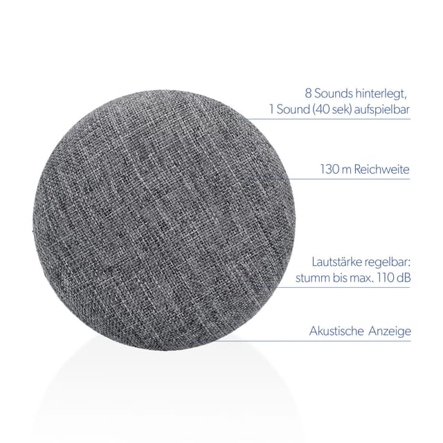 UNITEC Funk-Gong WDMP10 mp3 grau Türgong/-klingel