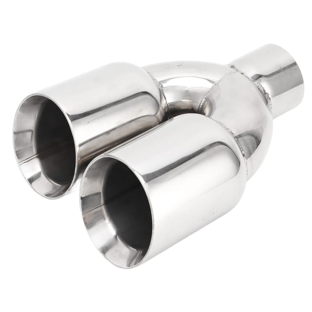 63x89mm Auto Dual Auspuff Tipp Edelstahl Silber Schweißen Auf Auspuffrohr Universal y Form Für Autos