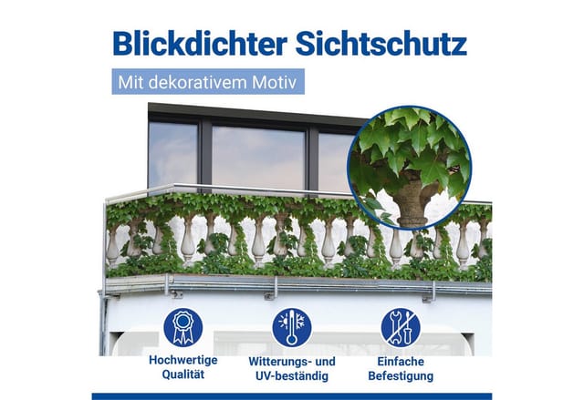 Maximex - Balkonsichtschutz, Ivy Fence, 5 m x 35 cm