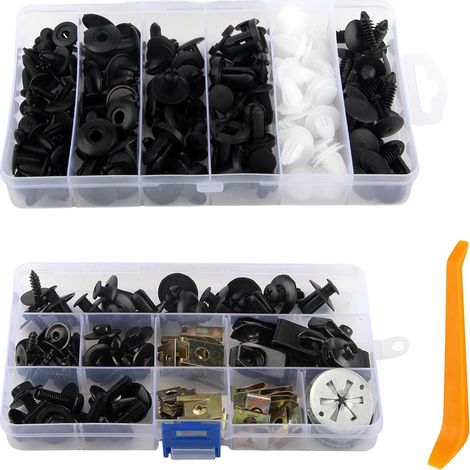 181-teiliges Karosserieschrauben-set, Inklusive Metallmuttern, Schraubclips, Kunststoffnieten Und Einem Hebelwerkzeug, Zur Befestigung Und Reparatur Von Autoteilen.
