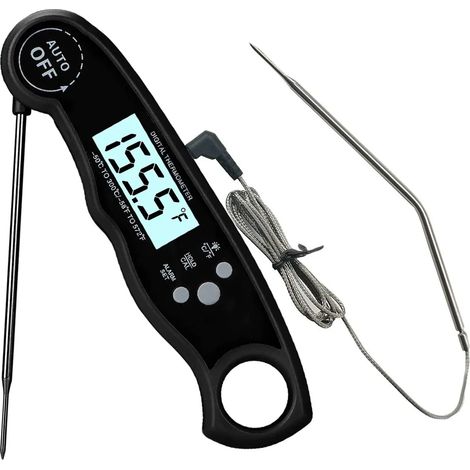 2-in-1 Fleischthermometer, Sofortanzeige, Digitales Lebensmittelthermometer Mit Alarm Und Hintergrundbeleuchtung Zum Backen, Grillen, Räuchern, Braten, Kochen Und Kochen