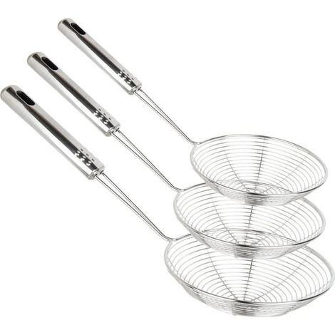 Schaumlöffel Zum Kochen Und Braten (farbe: Silber), Menge: 3 Stück