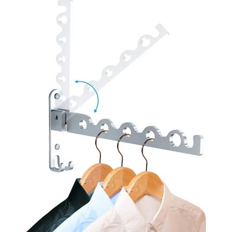 Wäscheständer Aus Edelstahl, Balkonhaken, Faltbare Wäscheleine Für Den Außenbereich, Wandkleiderstange (bohrbar)