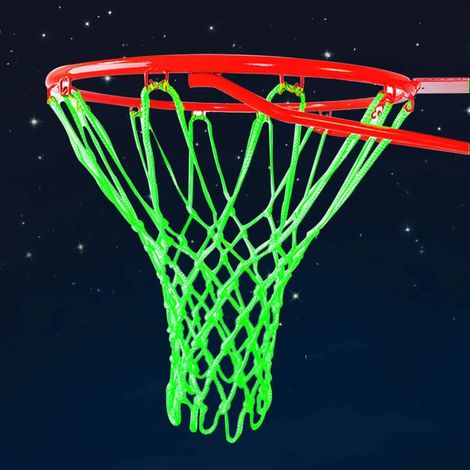Im Dunkeln Leuchtendes, Wetterfestes Nylon-basketballnetz Für Outdoor-sportarten. Standardmäßig Dickes, Wetterfestes Basketballnetz.