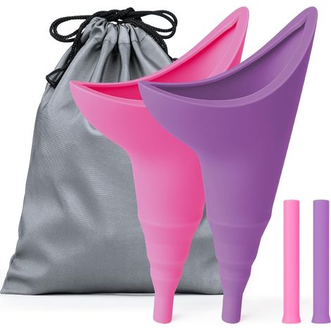 2 Tragbare Urinale Für Frauen, Silikon-hygienegerät Für Frauen Im Stehen, Wiederverwendbar, Geeignet Für Outdoor-aktivitäten, Camping Und Reisen
