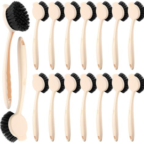 16-teiliges Geschirrbürsten-set Mit Griff, Scheuerbürste Mit Integriertem Schaber, Küchenbürste Mit Steifen Borsten, Lange Bürste Für Haushalt, Restaurant, Topf, Spüle, Reinigungszubehör, Bei