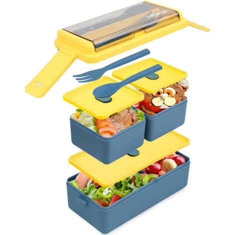 Auslaufsichere Bento-boxen Für Erwachsene/kinder, Mit Herausnehmbaren Fächern, Lunchbox