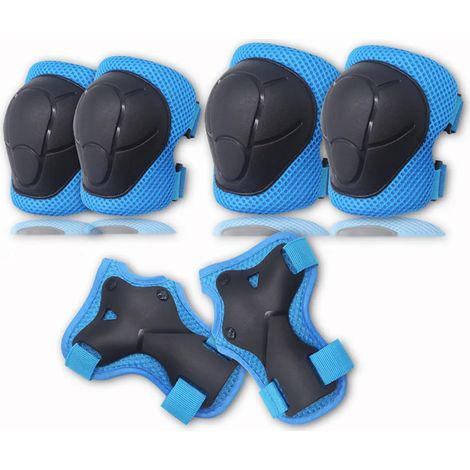 Set Knieschoner, Schutzausrüstung Inklusive Knieschoner Für Kinder, Jugendliche Und Erwachsene, Zum Rollschuhlaufen, Inlineskaten, Skateboarden, Scooterfahren Usw. (blau)