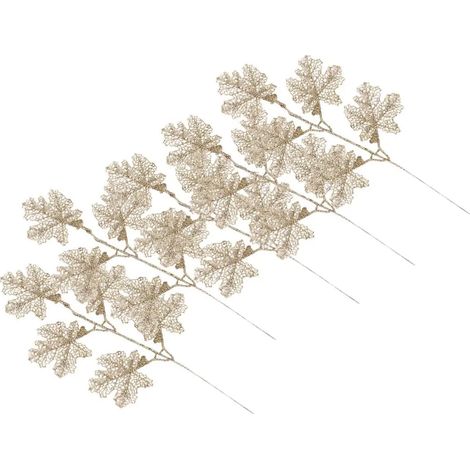Weihnachtsdekorationen Mit Goldglitzer, Künstliche Glitzer-weihnachtssterne, Weihnachtssternblüten, Floraler Weihnachtsschmuck, Blühende Zweige, Weihnachtsbaumschmuck Für Die Weihnachtszeit