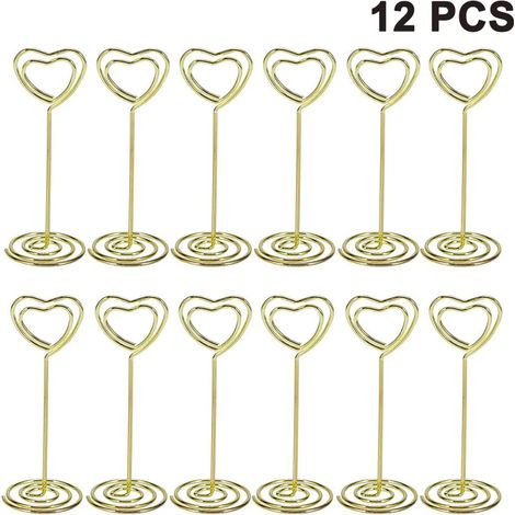 12 Herzförmige Kartenhalter, Fotohalter, Herzförmige Kartenhalter, Tischkartenhalter Für Hochzeiten, Notizhalter, Platzkartenhalter, Tischnummernhalter