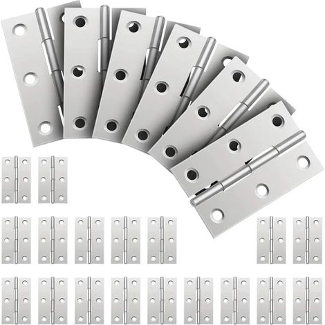 Set Mit 24 Edelstahlscharnieren, Klappscharnieren, Kleinen Klavierscharnieren Für Möbel, Schränke, Kommoden, Türen Und Schubladen