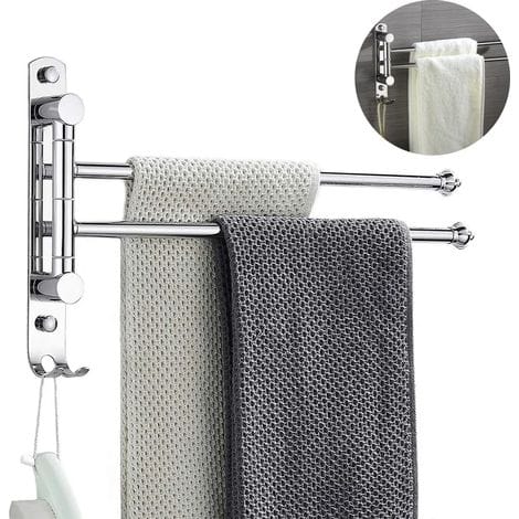 Wandmontierter Handtuchhalter Mit Drei Armen Aus Edelstahl, Um 180° Schwenkbar.