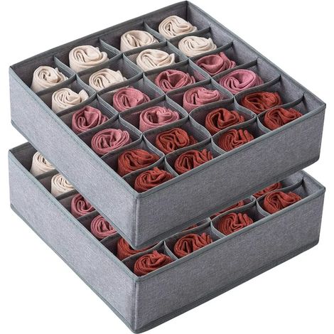 Socken, Unterwäsche, Schubladenorganizer, Trennfächer, 24 Oder 16 Fächer, Faltbar, Kleiderschrank, Aufbewahrungsboxen, Für Kleidung, Socken, Dessous, Unterwäsche