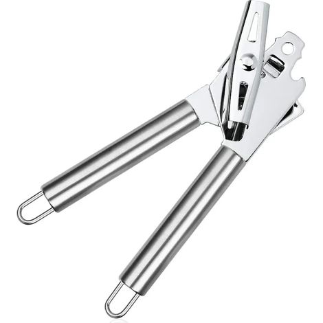 3-in-1 Sicherheitsdosenöffner Aus Edelstahl, Keine Scharfen Kanten, Manuell, Mit Rutschfestem Griff Und Ergonomischem Knopf, Ideal Für Ältere Menschen Mit Arthritis.