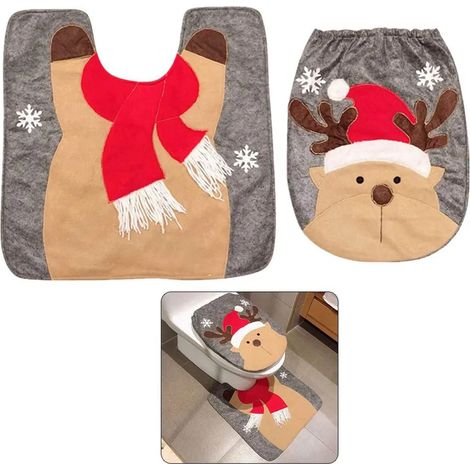 Weihnachtsdekoration, Wc-sitzbezug Und -matte, Badezimmer-set, Wc-sitz Mit Absenkautomatik, Weihnachtsdekoration