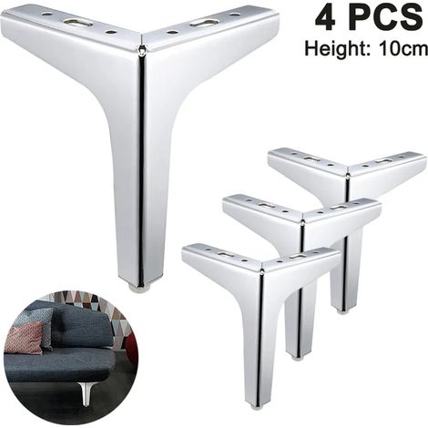 Metall-möbelfüße, 4er-set, Rautenförmig, Dreieckig, Für Tische, Schränke Oder Regale. Einfacher Austausch Für Möbel, Sofas Und Regale.