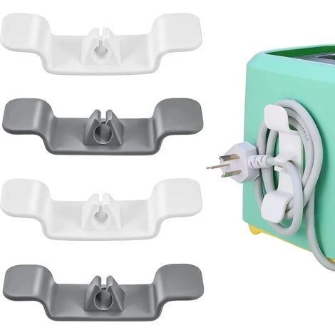 Set Mit 4 Kabelaufwicklern, Selbstklebenden Kabelhaltern, Kabelclips Für Küchengeräte, Kabelorganisatoren Für Küchengeräte, Für Küchenmaschinen, Kabelmanagement
