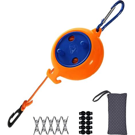 8 M Ausziehbare Und Tragbare Wäscheleine, Ideal Für Camping, Reisen, Urlaub Und Outdoor-aktivitäten Perfekt Zum Trocknen Von Wäsche Im Badezimmer, Waschraum Usw.