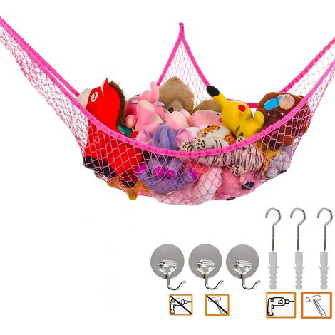 Riesige Hängematte Für Spielzeug Und Kuscheltiere, Wand- Und Eckaufbewahrung, Extra Großes Aufbewahrungsnetz Für Kinder